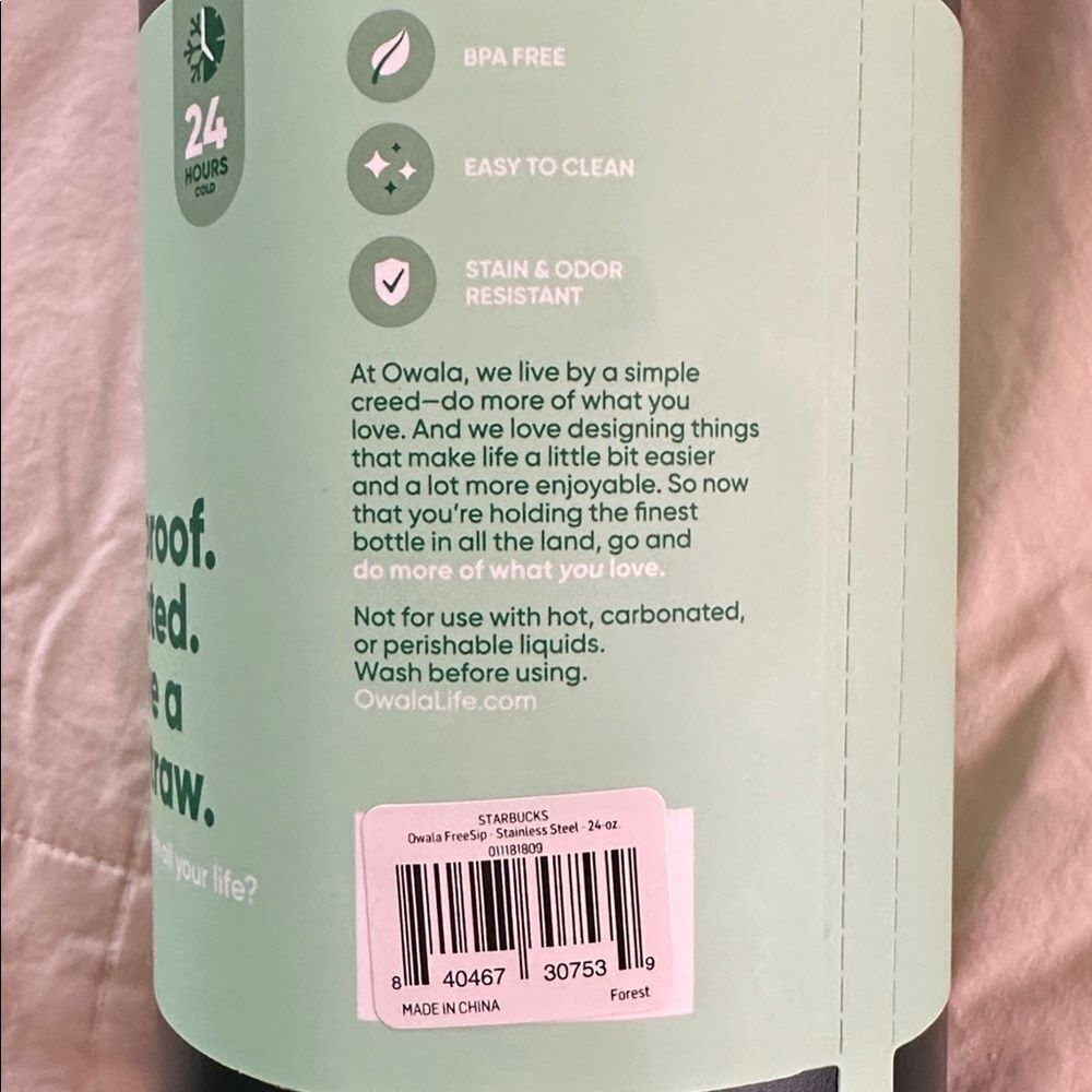 Starbucks Owala Freesip 24 Oz Christmas Holiday Green + Red 2025 - Picture 7 of 7